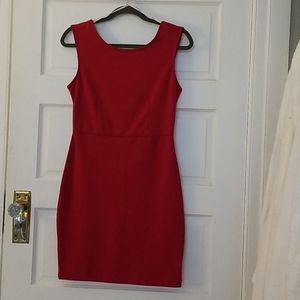 Red fitted dress